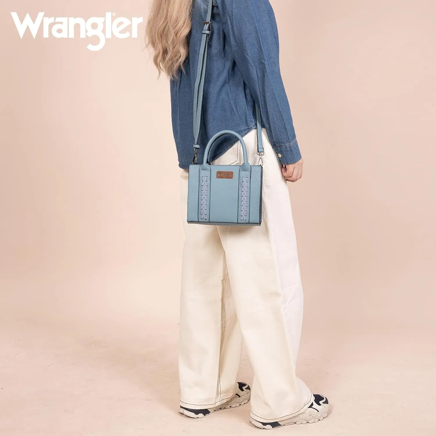 Wrangler Mini Crossbody Purse for Women Cute Small Tote Bag Shoulder Handbag Ladies Top Handle Satchel with Adjustable Strap