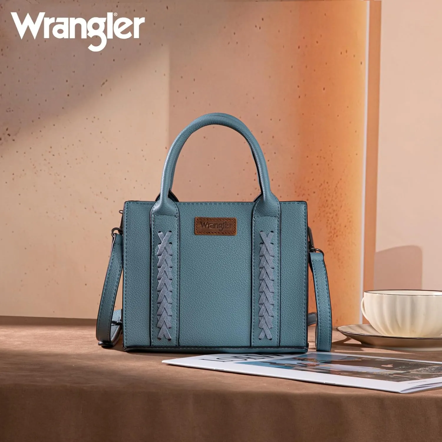 Wrangler Mini Crossbody Purse for Women Cute Small Tote Bag Shoulder Handbag Ladies Top Handle Satchel with Adjustable Strap