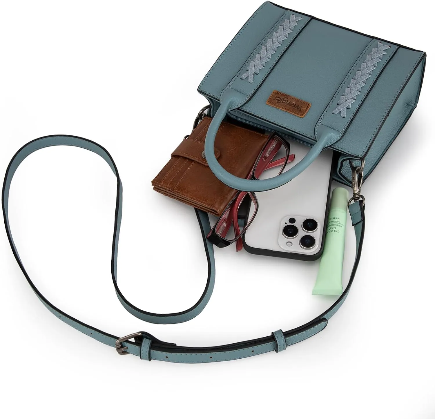 Wrangler Mini Crossbody Purse for Women Cute Small Tote Bag Shoulder Handbag Ladies Top Handle Satchel with Adjustable Strap