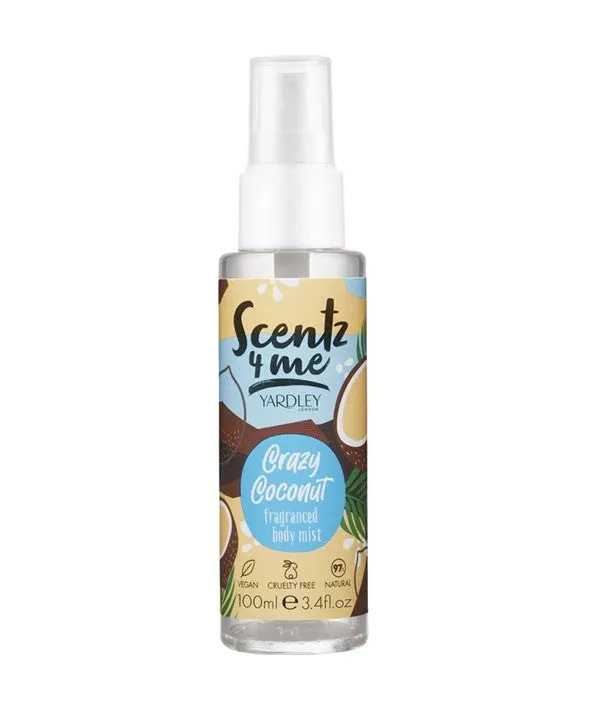 Yardley Scent 4 Me Crazy Coconut Fragranced Body Mist 100ml